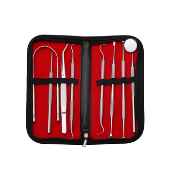 

1 Set Stainless Steel Dental Tool Tooth Scraper Tartar Dental Scaler Tweezers Mouth Mirror Set Oral Care Kit