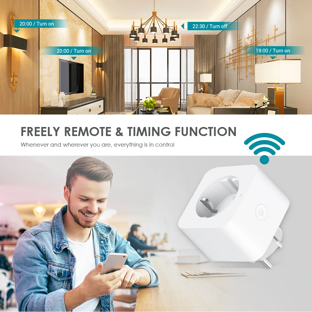 Умная розетка Xiaomi Mijia EU WiFi Zigbee с дистанционным управлением энергосберегающий