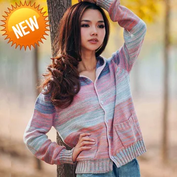 

Autumn Spring Arts Style Women Long Sleeve Hooded Cardigans Double Pocket Loose Casual Vintage Knitted Sweater 100% Cotton D479