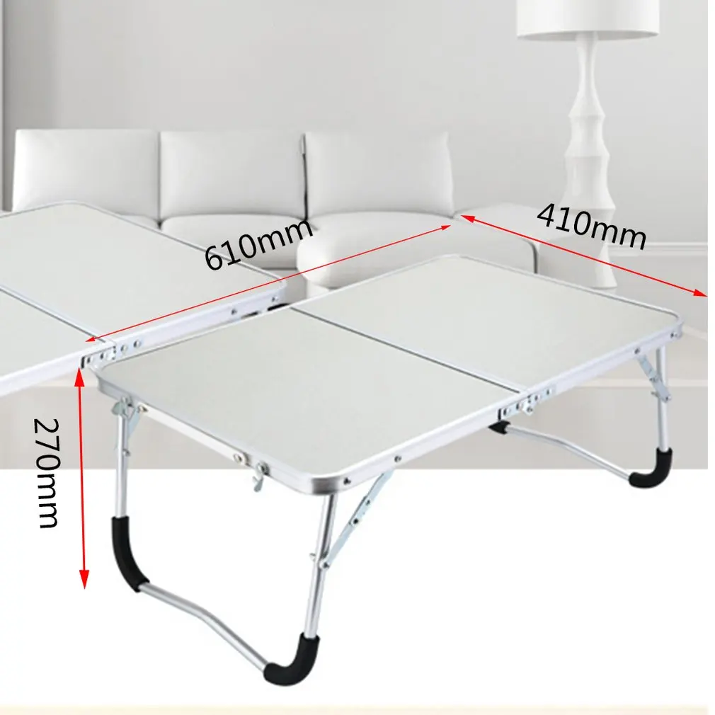 Laptop Double-Folding Computer Table Folding Computer Desk PC Laptop Table Writing Workstation Home Office Furniture