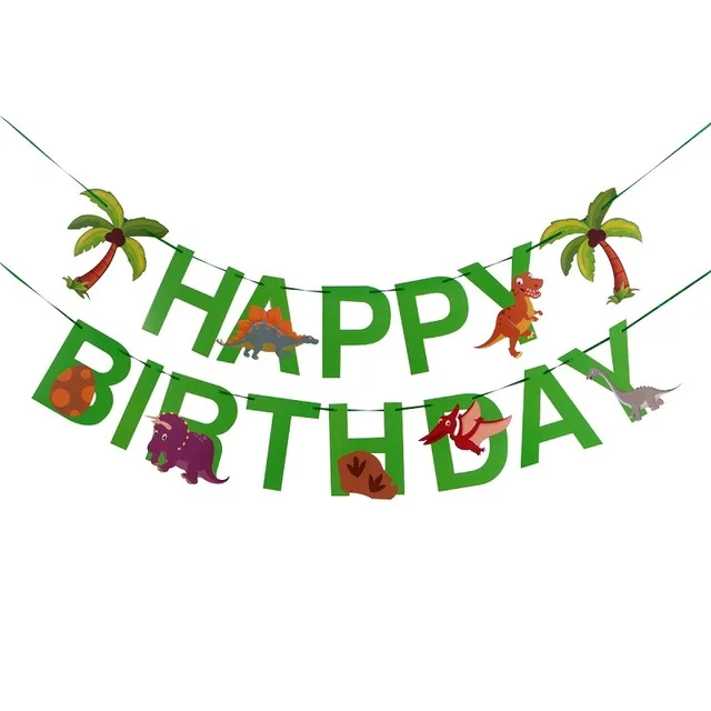 Happy Birthday Banner Animal Lion Cake Topper Kid Birthday Party Ocean Wild Animal Jungle Party Supplies Children's Day Gifts - Цвет: banner 3