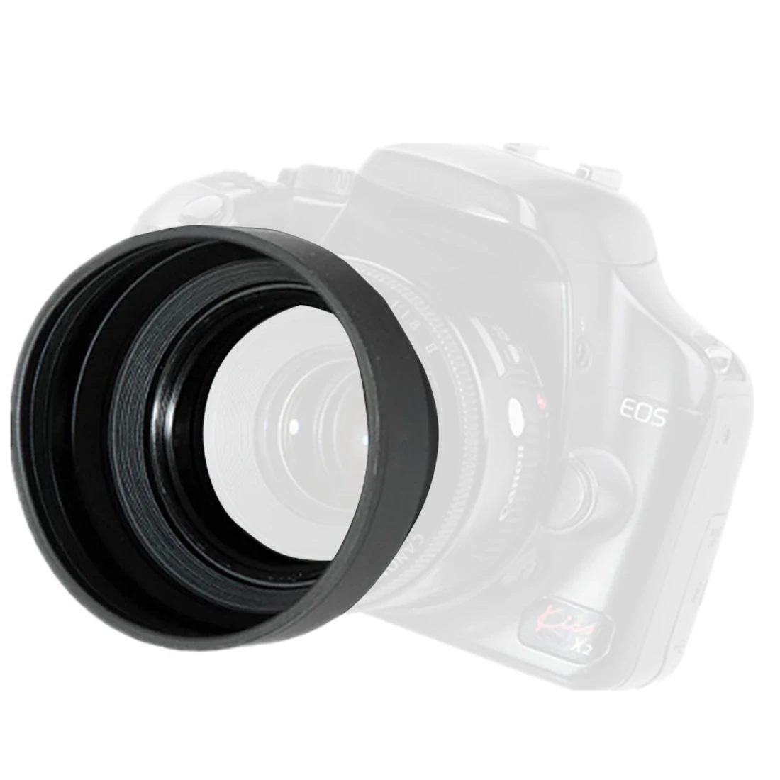 3-in-1 Zusammenklappbare Gummi-Gegenlichtblende 49 52 55 58 62 67 72 77 82mm 3-Stufige Faltbare Objektivblende für Canon für Nikon DSLR SLR Kamera – Detail 4