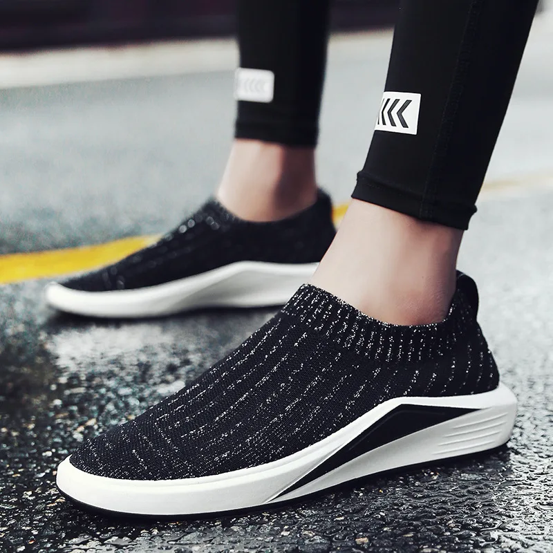 

2019 Summer MEN'S SHOES Renren New Style Korean-style Trend Slip-on Lazy Surface Socks round Toe Shoes Versatile Summer Mesh Sho