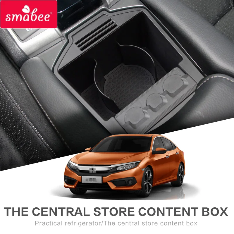 Smabee контейнер для хранения чашек Honda civic 2015-2019 аксессуары внутренней чашки черный