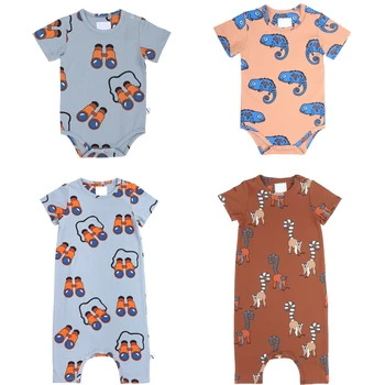 

Baby bodysuit 2020 Car**jnQ brand new summer infant boys girls cartoon print jumpsuits newborn cotton Homewear clothing
