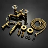 Telephone Style Golden Waterfall Bathtub Faucet Bathroom Brass Bath Faucets Waterfall Rotatb Spout Hot&Cold water Shower tap set 5