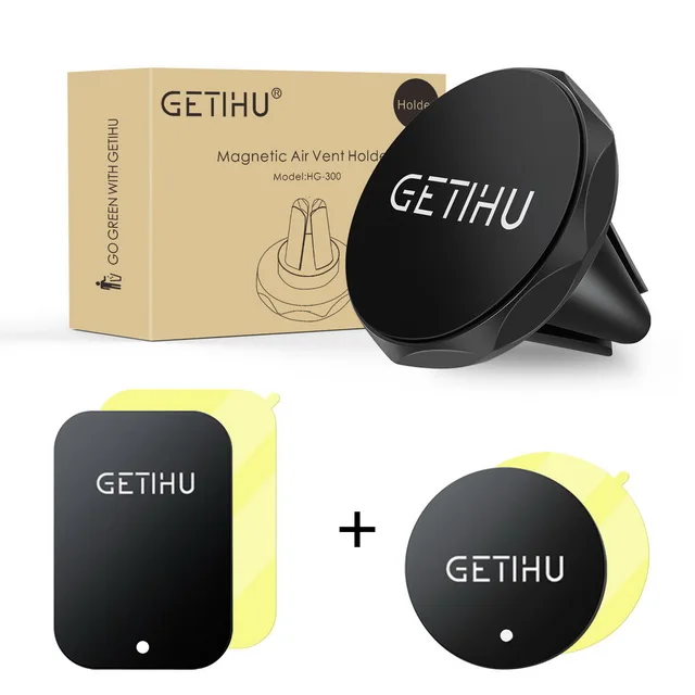 Black GETIHU автомобильный держатель телефона Магнитная Air Vent Mount мобильный смартфон стенд магнит Поддержка ячейки в автомобиле gps для iPhone XS max samsung - Цвет: Black