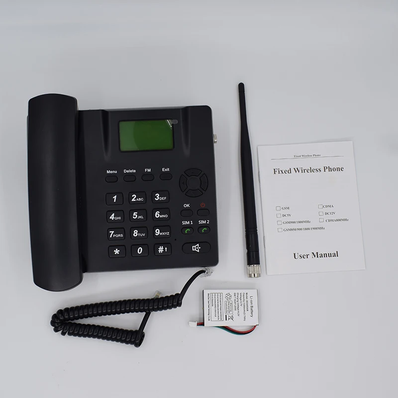 Многоязычный беспроводной телефон GSM с двумя SIM картами фиксированный