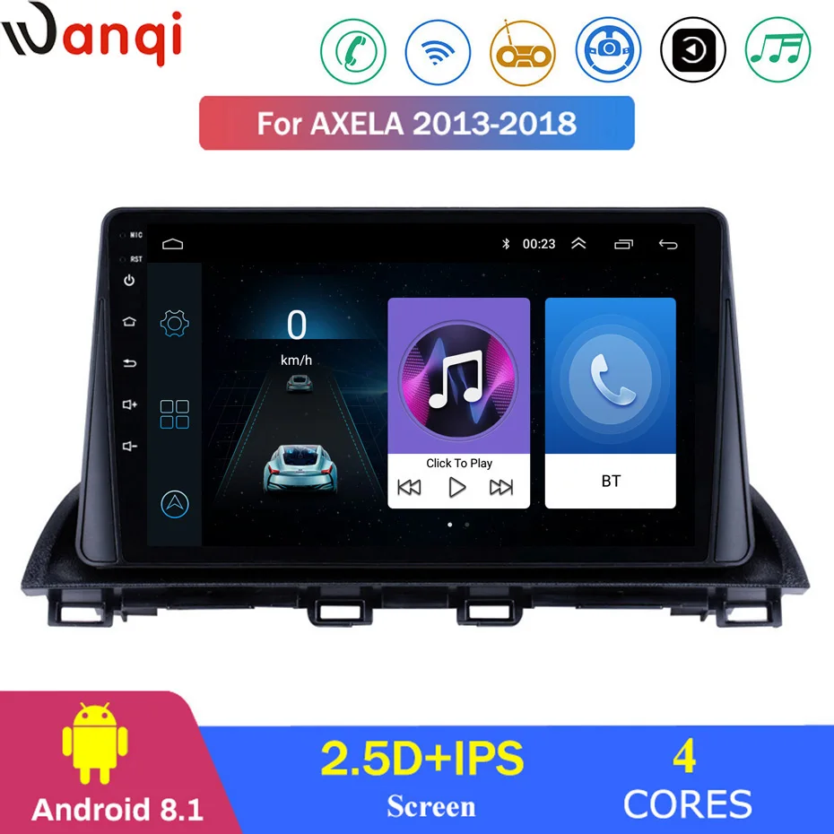 Для Mazda 3 Axela 2013-2018 автомобильный Радио Мультимедиа Видео плеер навигация gps Android 8 1