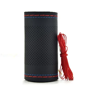

Braid On Steering Wheel Car Steering Wheel Cover Sewing With Needles and Thread Soft leather Diameter 38cm Steering cover couvre