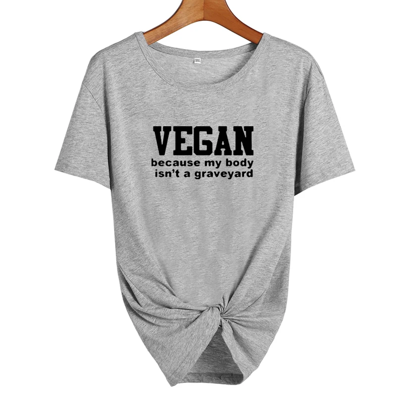 Vegan, потому что My Body is't A Graveyard, футболка, забавные веган, Harajuku, говорящие животные, любовник, хипстерский слоган, принт, хлопковая футболка