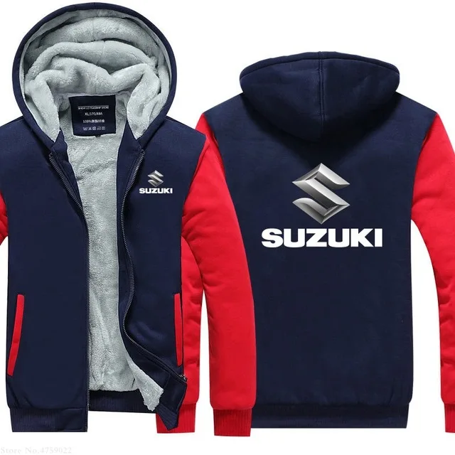12 Зимняя теплая толстовка с капюшоном, Мужская толстовка Suzuki, Мужская брендовая куртка на молнии, флисовая куртка, пальто r - Цвет: 12