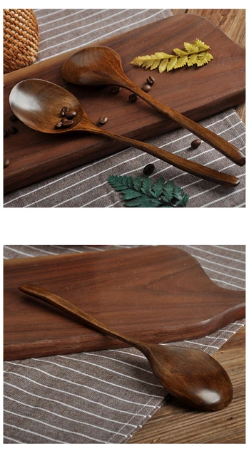 Cucchiaio Legno Per Zuppa Giapponese - Mestolo Naturale Per Ramen E Riso - Foto 10