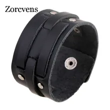 ZORCVENS новая Британская мода широкий кожаный браслет черные серьги браслеты и браслеты для женщин мужские ювелирные изделия