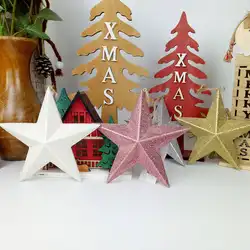 3 шт./упак. сверкающие деревянные звезды Рождественское украшение подвеска Рождественская елка украшения фестиваль вечерние Декор 2020 для
