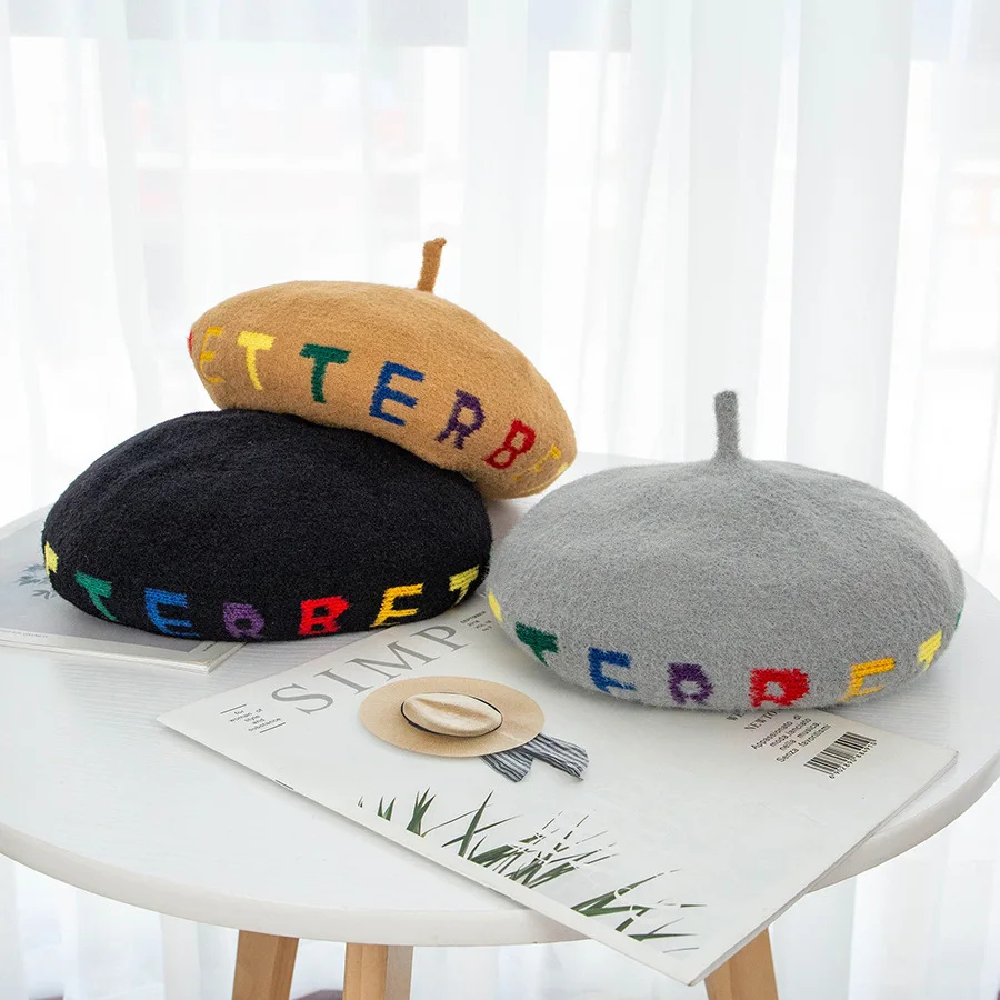 ZLD дамы Зимний берет шляпа художника Стиль шляпа женские шерстяные берет в стиле винтаж Цвет Кепка с надписью шляпа теплая прогулочная обувь шапки-береты Кепки для женщин