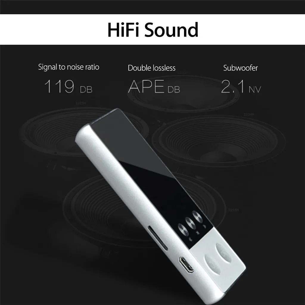 Bluetooth 4,2 MP3-плеер 8 Гб сенсорный ключ 1,8 дюймовый цветной экран без потерь Музыкальный плеер Поддержка FM, запись, поддержка SD до 128 ГБ