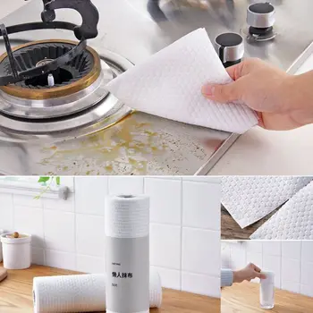 

(1 roll) disposable non-woven lazy rag wet and wet kitchen paper towel roll pape Q1QD