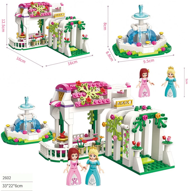 

Enlightenment Girls Building Blocks Assembled Toy Castle Princess Leah Series Violet Royal Carriage 2605new