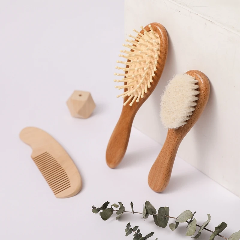 Baby Hair Comb Hair Brush Comb Baby Hair Comb Brush Set Natural Wooden Comb