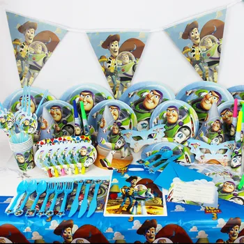 

Cartoon Toy Story Disposable Paper Napkins Banner Table Cloth Straws Cup Plates Baby Shower Birthday Party Decoration Supplies