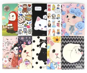 

cartoon cat Korean fashion line notebook 64P 14.8*21cm