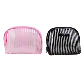

Large Travel Environmental Protection PVC Transparent Cosmetic Bag Women Travel Fashion Waterproof Stripes Make Up Toiletry Bags