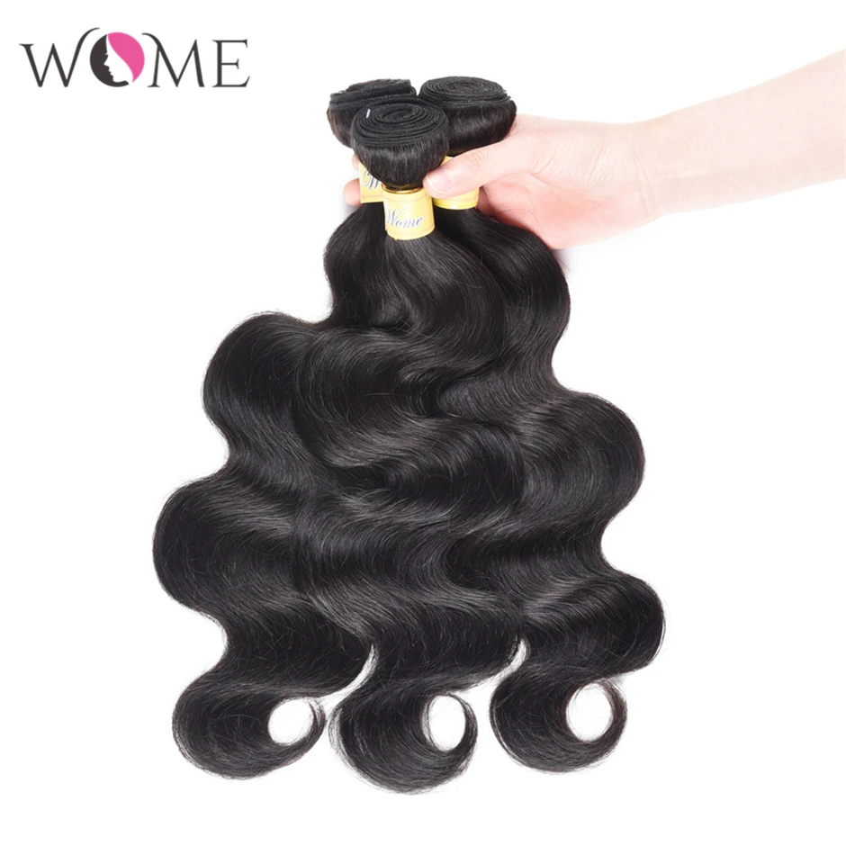 WOME Brazilian Human Hair Bundles Body Wave Bundles 1/3/4 pcs/lot 10-26 Inches Natural Color Non-remy Hair Weave Extensions WOME Brazilian Human Hair Bundles Body Wave Bundles 1/3/4 pcs/lot 10-26 Inches Natural Color Non-remy Hair Weave Extensions