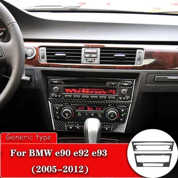 

Car styling Carbon Fiber Interior Center console knob platform Frame Cover Trim Sticker For BMW E90 E92 E93 2005-2012 3 Series