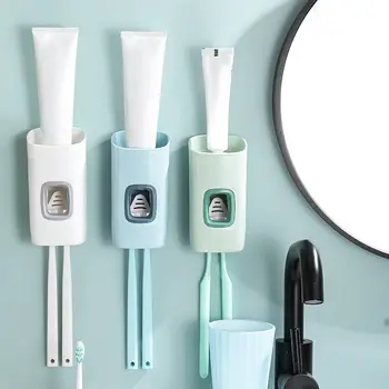 

Toothpaste Squeezer Lazy Toothpaste Dispenser Toothbrush Holder Wall-mounted Non-punch Toothpaste Holder Bathroom Accessories^o^