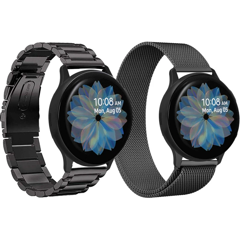 Watchband Sets for Samsung galaxy watch active 2 40mm 44mm bands 20mm Stainless Steel Metal bracelet wrist strap for active2 Watchband Sets for Samsung galaxy watch active 2 40mm 44mm bands 20mm Stainless Steel Metal bracelet wrist strap for active2