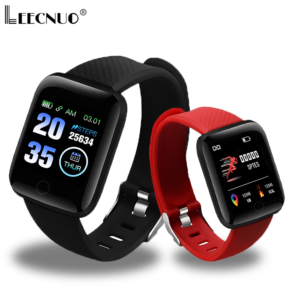 

Digital Watch Smart Android Wristband Sports Fitness Blood Pressure Heart Rate Call Message Reminder Pedometer 116 Plus