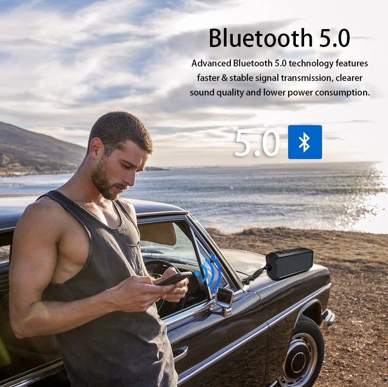 IPX7 водонепроницаемый уличный Bluetooth динамик портативный с fm радио TWS стерео