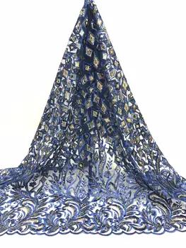 

pretty pattern embroidered net lace fabric with sequins african lace nigeria tulle net fabric with sequins for party dress