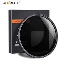 K& F концепция 37-82 мм 52 мм 58 мм 62 мм 67 мм 72 мм 77 мм Тонкий Фейдер переменный ND фильтр для объектива регулируемый от ND2 до ND400 нейтральная плотность