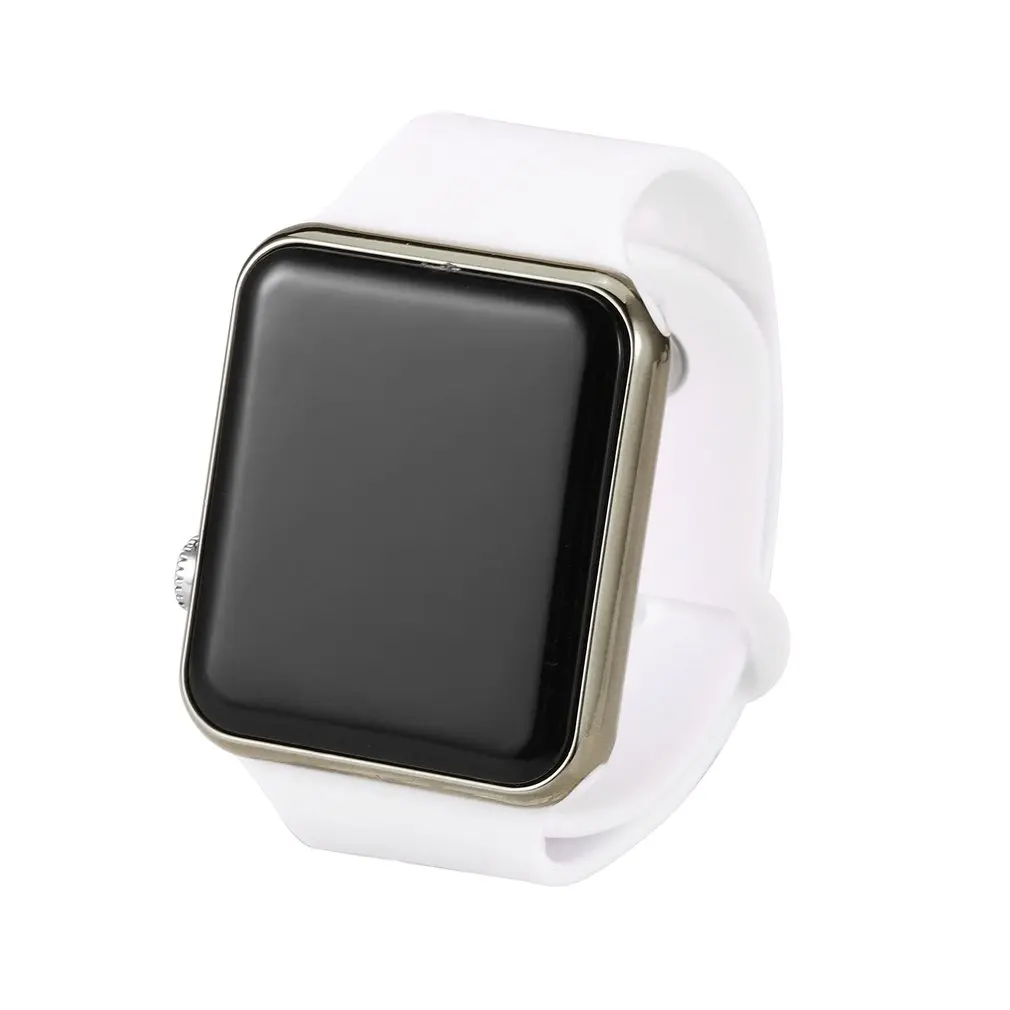 

Personality LED Silicone Watch Square Spot Black Mirror Student Fashion Watch