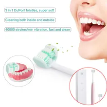 Перезаряжаемая зубная щетка u-образная удобная мягкая меховая обертка вокруг чистого отбеливания зубов
