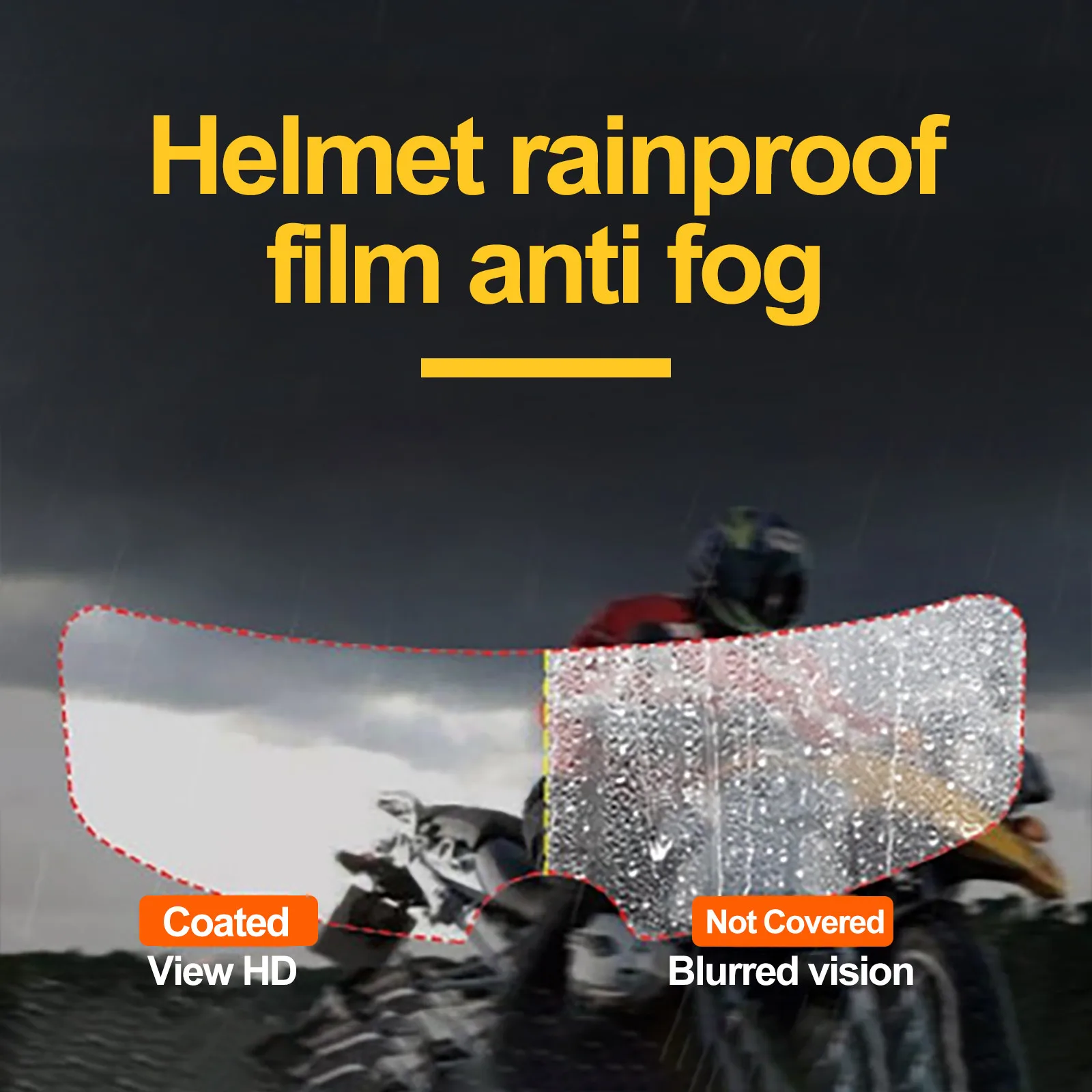4 Uds. De parche Universal para casco de motocicleta, película impermeable transparente, pantalla Anti lluvia, parche antiniebla para casco a prueba de lluvia