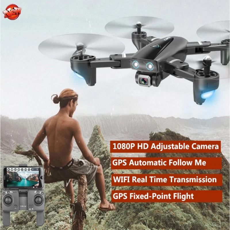 

WIFI FPV Proffessional GPS Follow Me RC Drone 20Mins GPS Position Surround Flight RC Helicopter Quadrocopter With 1080P Camera