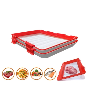 

Food Storage Tray Food Serving Tray High Quality Plastic Food Organizer Refrigerator Kitchen Cover Plates