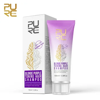 

100ML Blonde Purple Hair Shampoo Removes Yellow And Brassy Tones for Silver Ash Look Purple Hair Shampoo