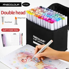 Finecolorour спирт искусство маркер цвет ручка художника двуглавый Эскиз Маркер 36 48 60 72 набор EF101 маркеры для рисования
