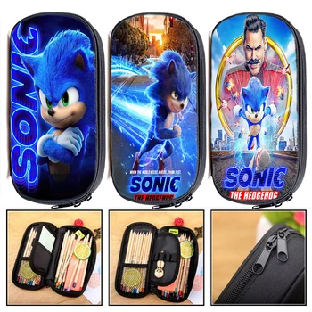 

High Quality Students Sonic Pen Bag Kids Anime Pencil Case Teens Stationery Bag Child Pencil Box Boys Girls Pencil Holder Gift