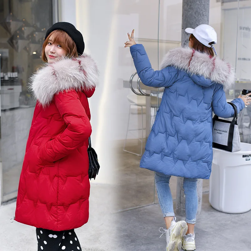 

Photo Shoot down Jacket 2019 New Style Korean-style Mid-length Loose And Plus-sized Cotton-padded Clothes Thick down Coat