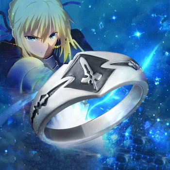 

Anime FGO Fate Grand Order Black Saber Arturia Pendragon S925 Sterling Sliver Ring 60mm For Women Men Gift