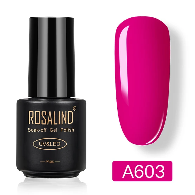 ROSALIND Nail Gel Polish Neon Luminous Hybrid Varnish Manicure Semi Permanent UV Gel Nail Art Base Top Coat Gel Nail Polish New A603