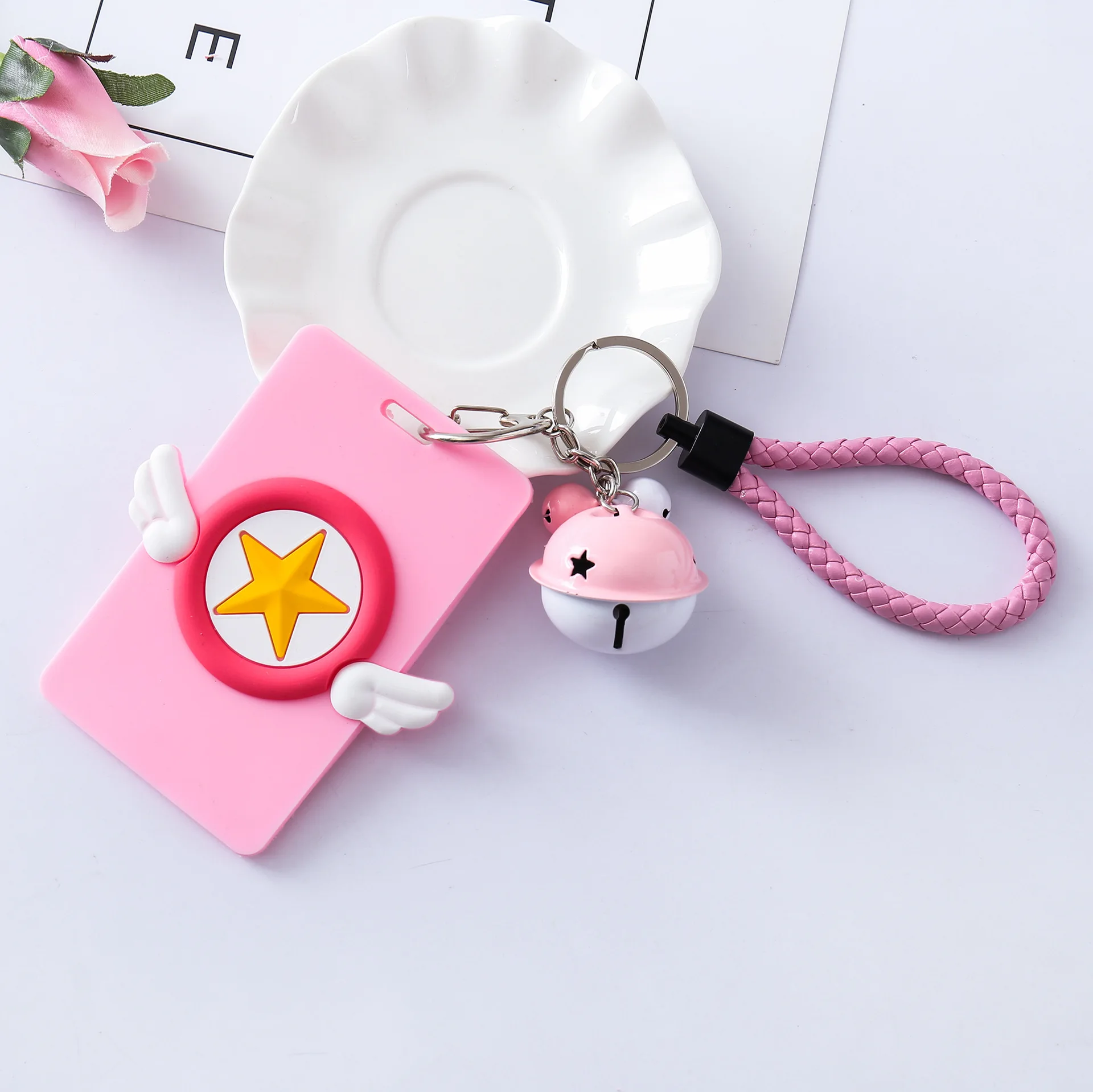 Аниме Card Captor Cardcaptor Sakura милый прекрасный банковский чехол для автобусной карты колокольчик набор держатель для карт аксессуары для косплея реквизит подарок для девочки - Цвет: D