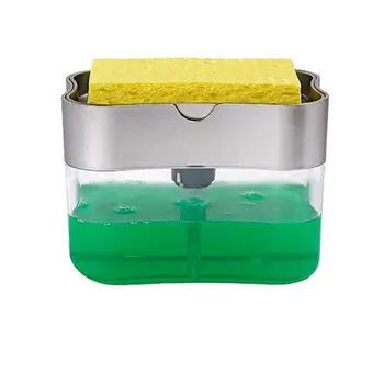 

Soap Dispenser Abs Creative Kitchen Soap Box Manual Pressed Liquid Soap Dispenser With Washing Sponge