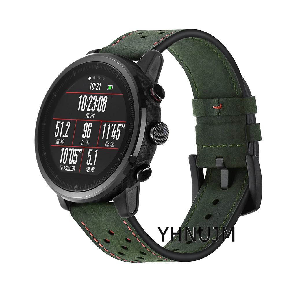 YHNUJM полос для оригинальных Xiaomi Huami Amazfit 2 Stratos pace дышащий спортивный кожаный ремешок Смарт-часы
