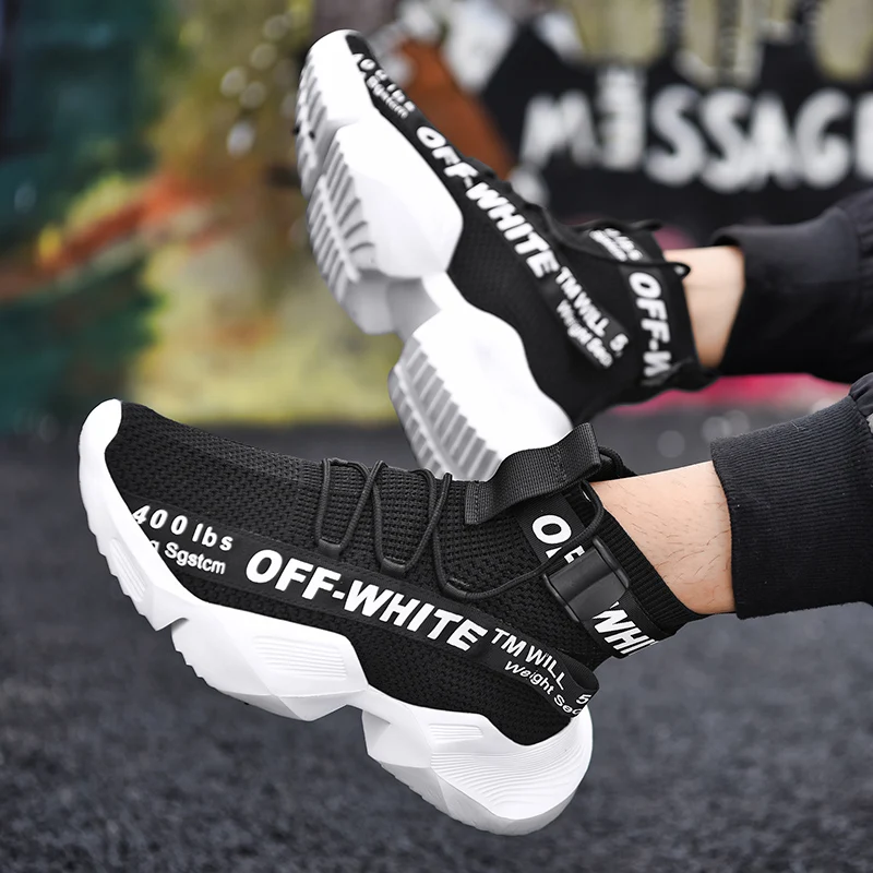 NIKEZI/высокие, большие размеры 39-47, противоскользящие, модные, уличные, на высоком каблуке, мужские, студенческие, прогулочные, для отдыха, обувь носок с отверстием, кроссовки